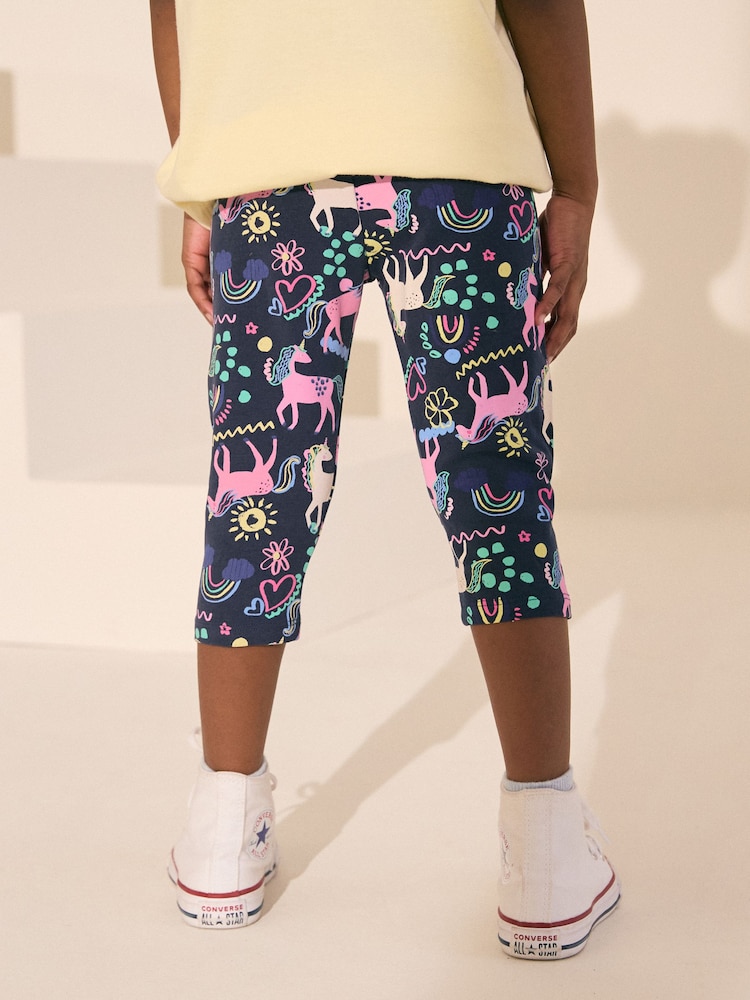 Azul marino con unicornio - Leggings crop (3-16 años) - Imagen 3 de 3 Azul marino con unicornio - Leggings crop (3-16 años) - Imagen 3 de 3