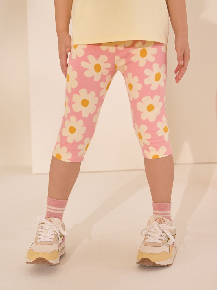 Flor rosa estampada - Leggings crop (3-16 años) - Imagen 1 de 4 Flor rosa estampada - Leggings crop (3-16 años) - Imagen 1 de 4
