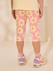 Pink Stampy Flower 1 Pack Cropped Leggings (3-16yrs) - Image 3 of 4