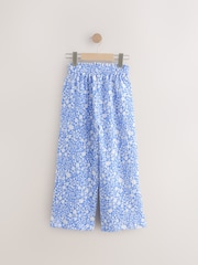 Blue Floral Print Wide Leg Trousers (3-16yrs) - Image 6 of 9