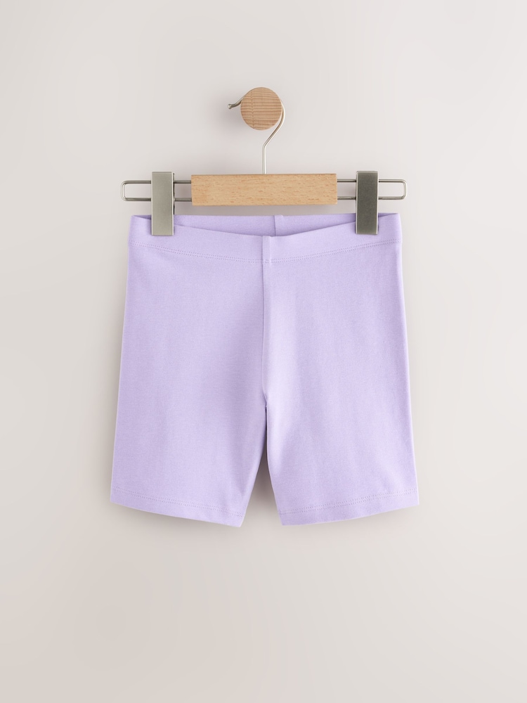Lilac/White/Rainbow Cycle Shorts 3 Pack (3-16yrs) - Image 4 of 7