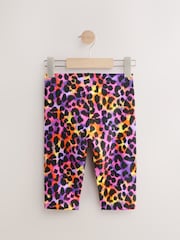 Animal/Purple/Coral 4 Pack Cropped Leggings (3-16yrs) - Image 2 of 8