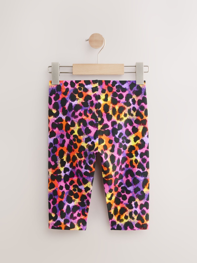 Animal/Purple/Coral 4 Pack Cropped Leggings (3-16yrs) - Image 2 of 8