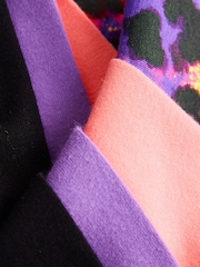 Animal/Purple/Coral 4 Pack Cropped Leggings (3-16yrs) - Image 7 of 8