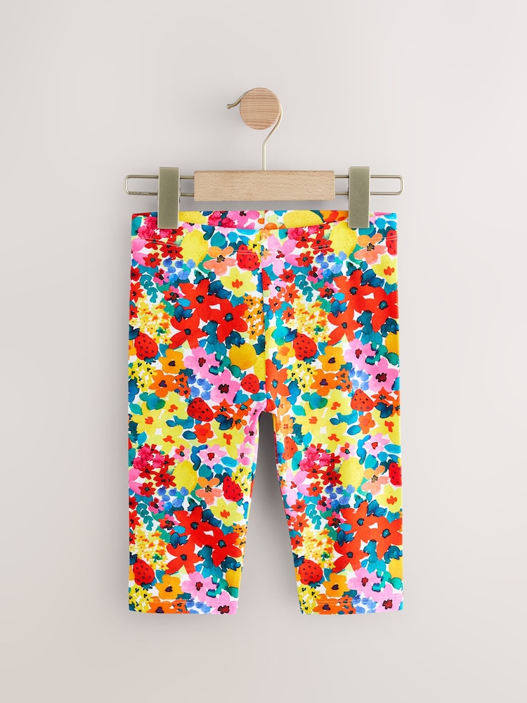 Floral/Pink 4 Pack Cropped Leggings (3-16yrs) - Image 2 of 8