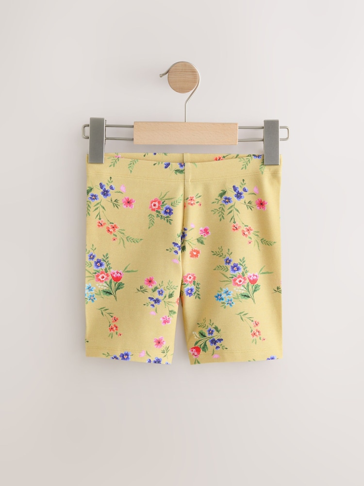 Amarillo floral - Pantalones cortos de ciclista (3-16 años) - Imagen 1 de 4