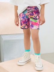 Pink Graffiti Cycle Shorts (3-16yrs) - Image 2 of 4