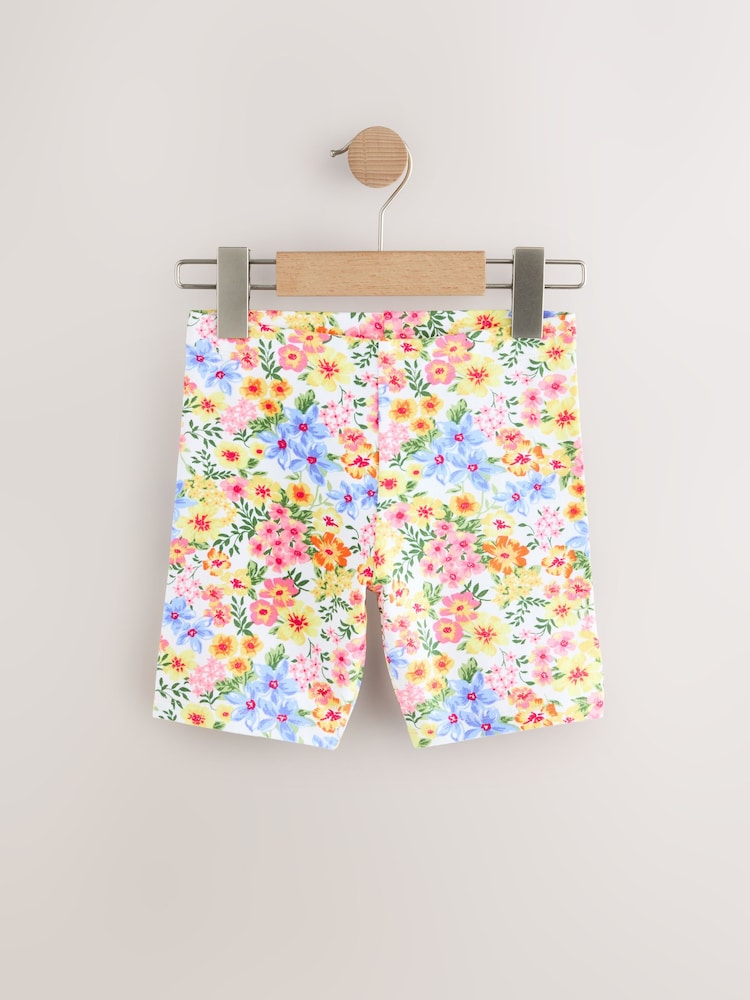 Pink/Blue Floral Cycle Shorts 3 Pack (3-16yrs) - Image 2 of 7