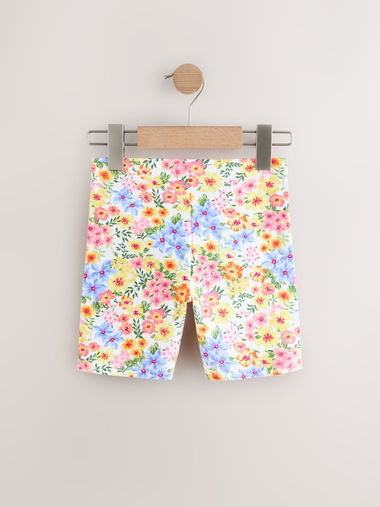 Pink/Blue Floral Cycle Shorts 3 Pack (3-16yrs) - Image 3 of 7
