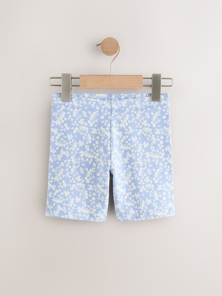 Pink/Blue Floral Cycle Shorts 3 Pack (3-16yrs) - Image 4 of 7