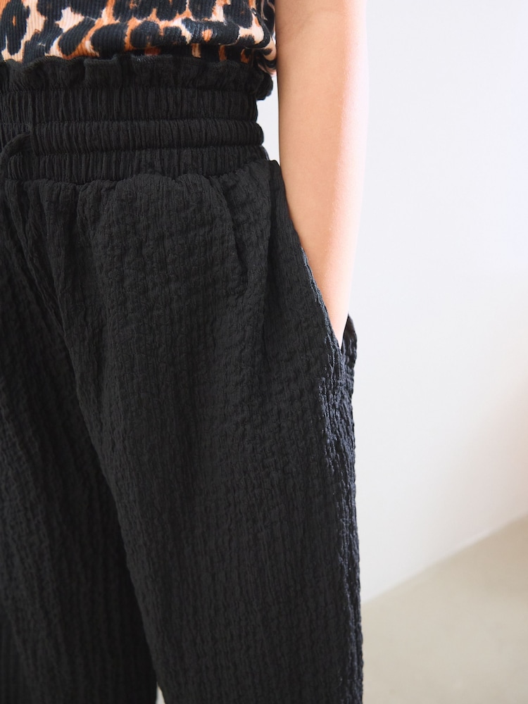 Black Print Wide Leg Trousers (3-16yrs) - Image 3 of 4