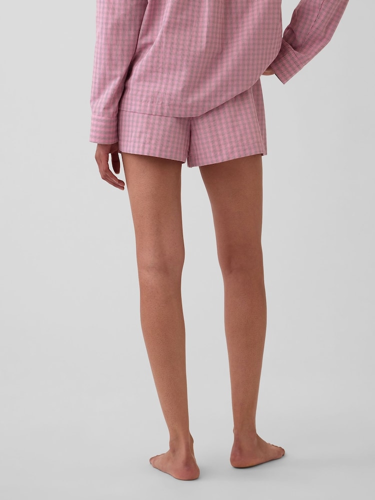 Rosa, kariert - Gap Poplin Pyjamas Boxer Shorts - Bild 2 von 5