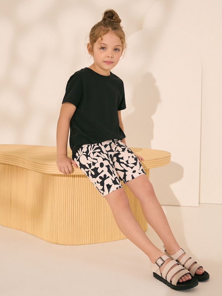 Black/White Stampy Cycle Shorts (3-16yrs) - Image 3 of 3