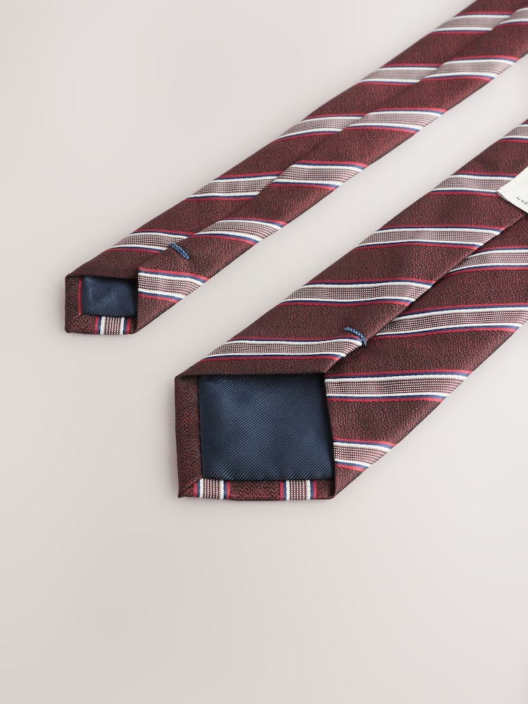 Red Slim Pattern Tie - Image 3 of 3