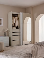 White Sloane Glass 1.5m Sliding Wardrobe - Image 1 of 11