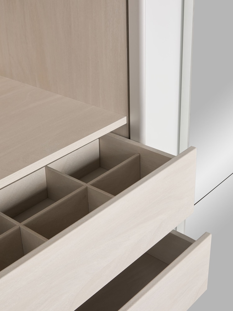 White Sloane Glass 1.5m Sliding Semi Fitted Wardrobe - Image 13 of 13 White Sloane Glass 1.5m Sliding Semi Fitted Wardrobe - Image 13 of 13