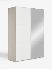 White Sloane Glass 1.5m Sliding Wardrobe - Image 7 of 11