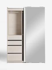 White Sloane Glass 1.5m Sliding Wardrobe - Image 9 of 11