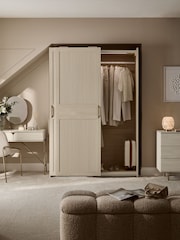 White Evie Statement Oak Effect 1.5m Sliding Wardrobe - Image 3 of 15