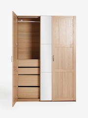 Mid Natural Malvern Paint Effect Triple Wardrobe - Image 10 of 15