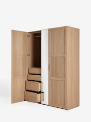 Mid Natural Malvern Paint Effect Triple Wardrobe - Image 15 of 15
