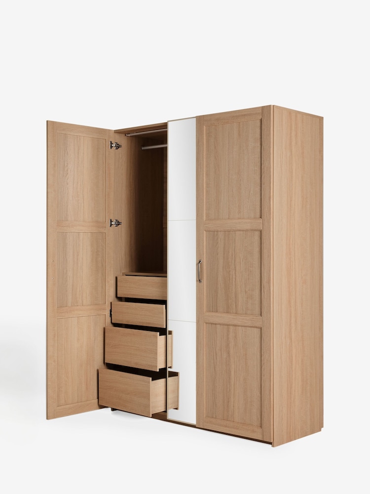 Mid Natural Malvern Paint Effect Triple Wardrobe - Image 15 of 15