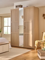 Mid Natural Malvern Paint Effect Triple Wardrobe - Image 2 of 15