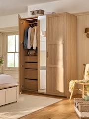 Mid Natural Malvern Paint Effect Triple Wardrobe - Image 3 of 15