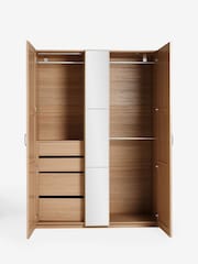 Mid Natural Malvern Paint Effect Triple Wardrobe - Image 9 of 15