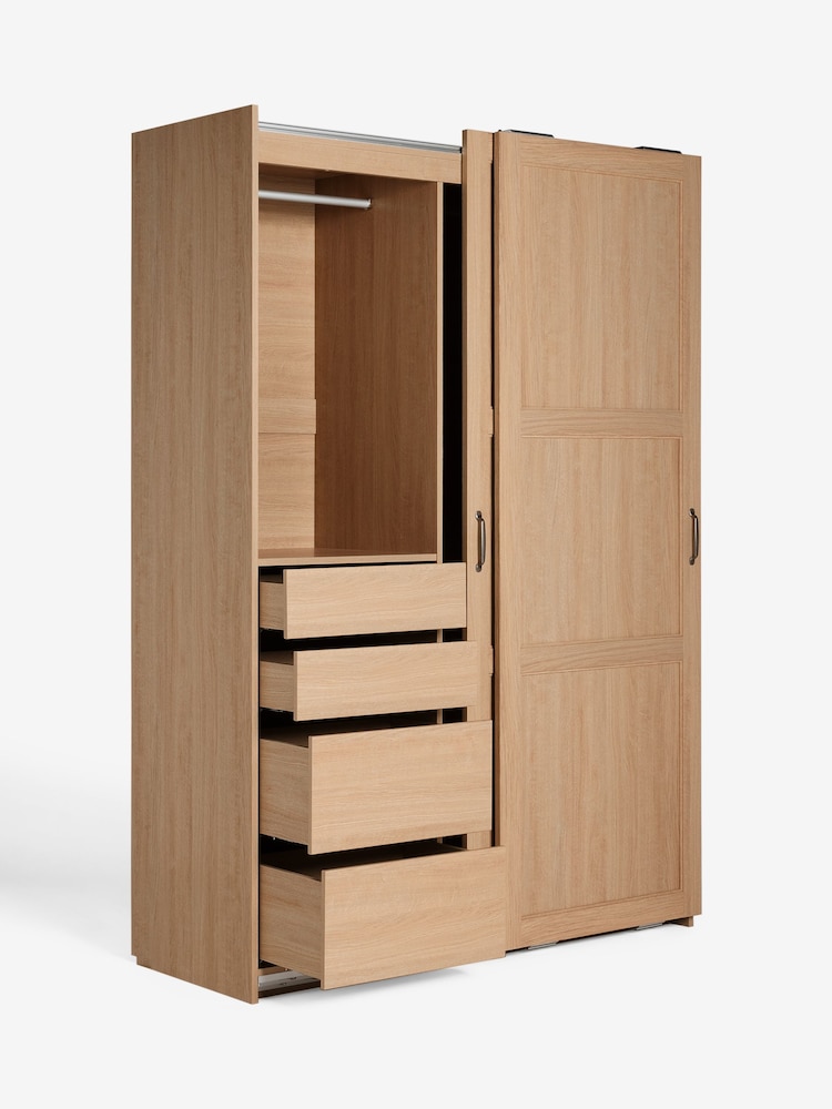 Mid Natural Malvern Paint Effect 1.5m Sliding Wardrobe - Image 12 of 12