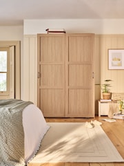 Mid Natural Malvern Paint Effect 1.5m Sliding Wardrobe - Image 2 of 12