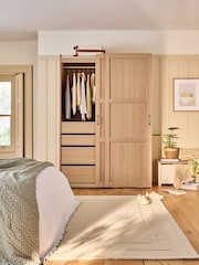 Mid Natural Malvern Paint Effect 1.5m Sliding Wardrobe - Image 3 of 12