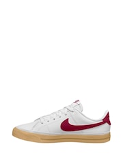 Nike White/Burgundy Team Red Youth Court Legacy Trainers - Image 2 of 4