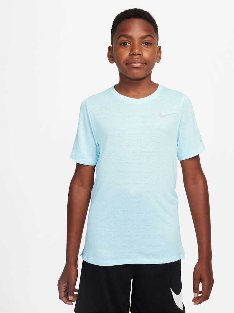 Nike Glacier Blue Dri-FIT Miler Training Top - Image 2 of 4 Nike Glacier Blue Dri-FIT Miler Training Top - Image 2 of 4