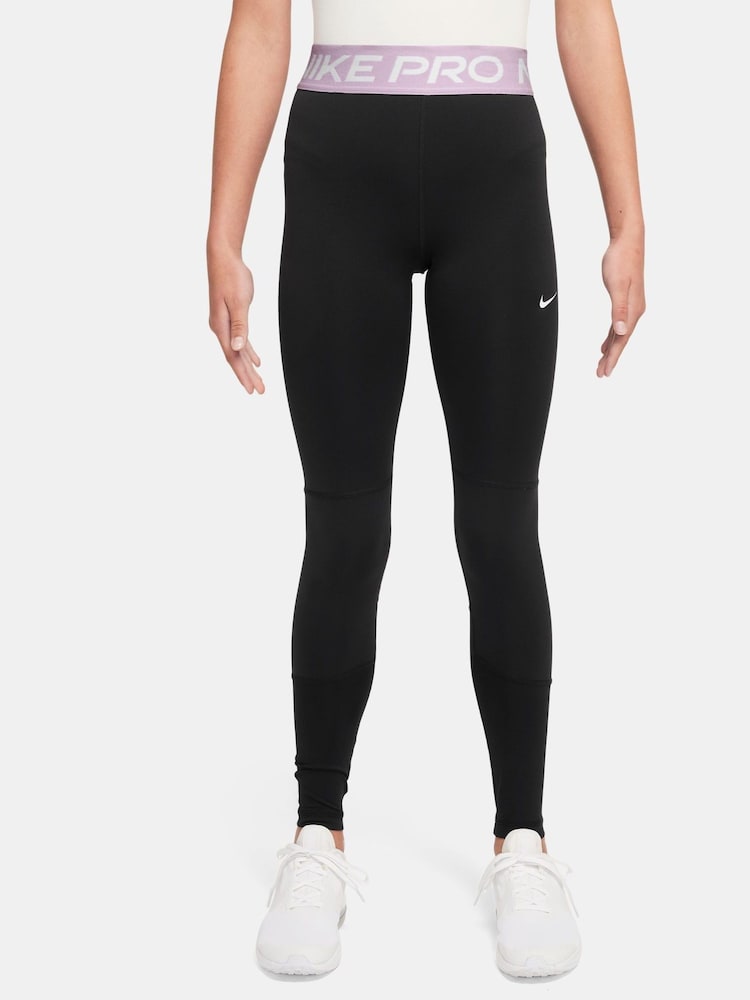 Nike Black/Doll Pink Dri-FIT High Waisted Pro Leggings - Image 1 of 3