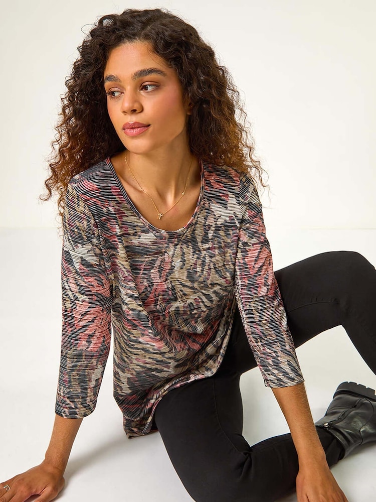 Roman Animal Print Stretch Tunic - Bild 1 von 5