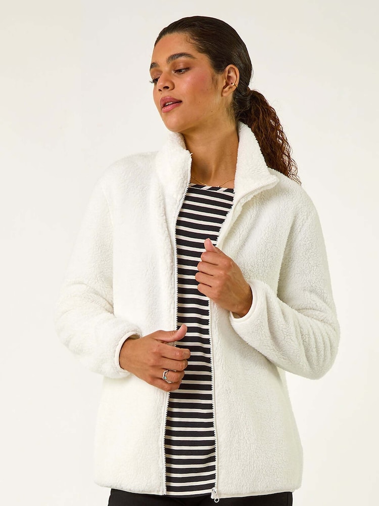 Roman White Soft Sherpa Fleece Jacket - Image 2 of 5