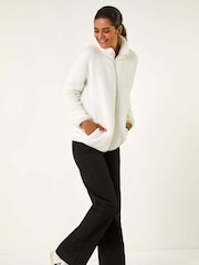 Roman White Soft Sherpa Fleece Jacket - Image 4 of 5