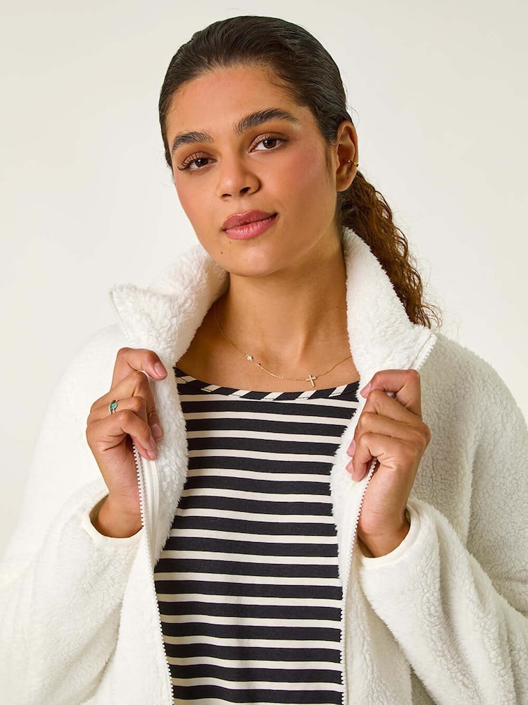 Roman White Soft Sherpa Fleece Jacket - Image 5 of 5