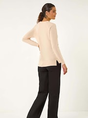 Roman Natural Plain Soft Crew Neck Jumper - Image 3 of 5