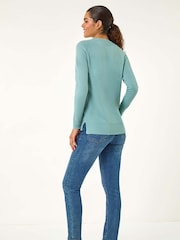 Roman Blue Plain Soft Crew Neck Jumper - Image 2 of 5