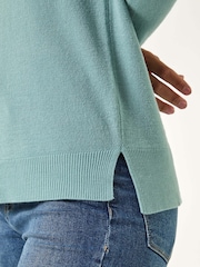 Roman Blue Plain Soft Crew Neck Jumper - Image 5 of 5