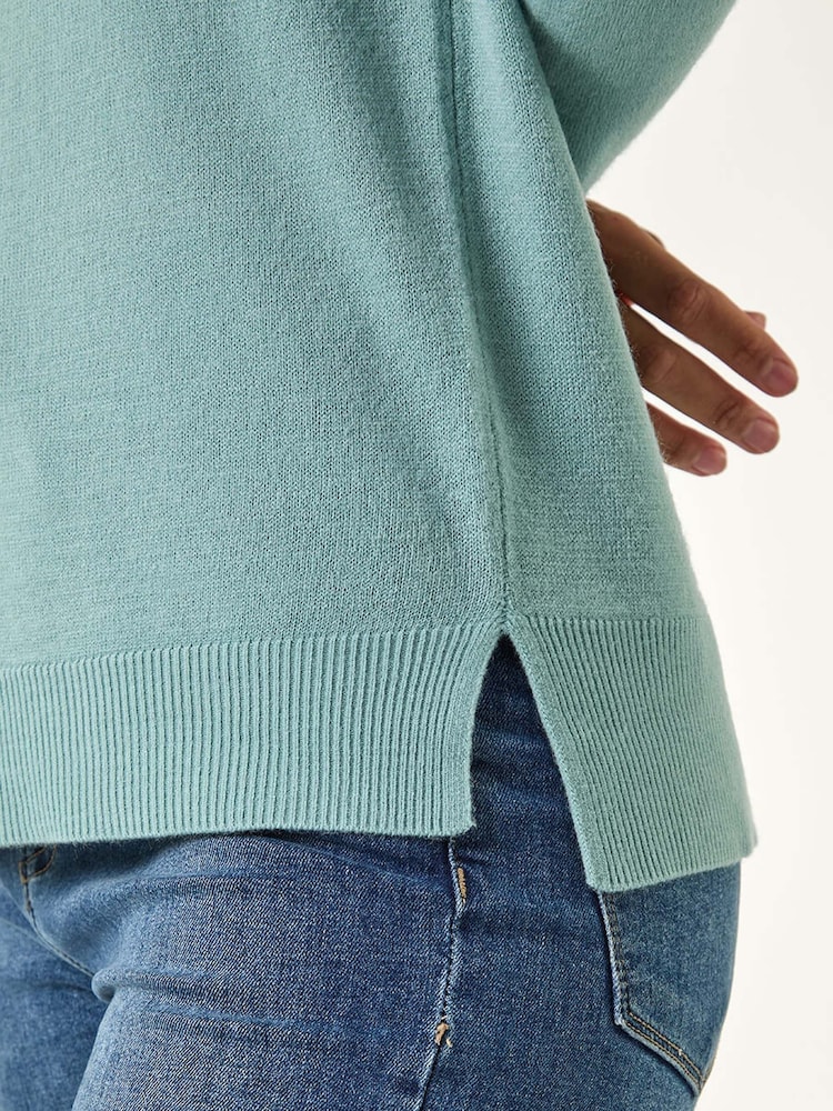 Roman Blue Plain Soft Crew Neck Jumper - Image 5 of 5