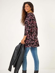 Roman Pink Floral Print Tunic - Image 3 of 5