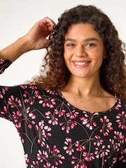Roman Pink Floral Print Tunic - Image 4 of 5