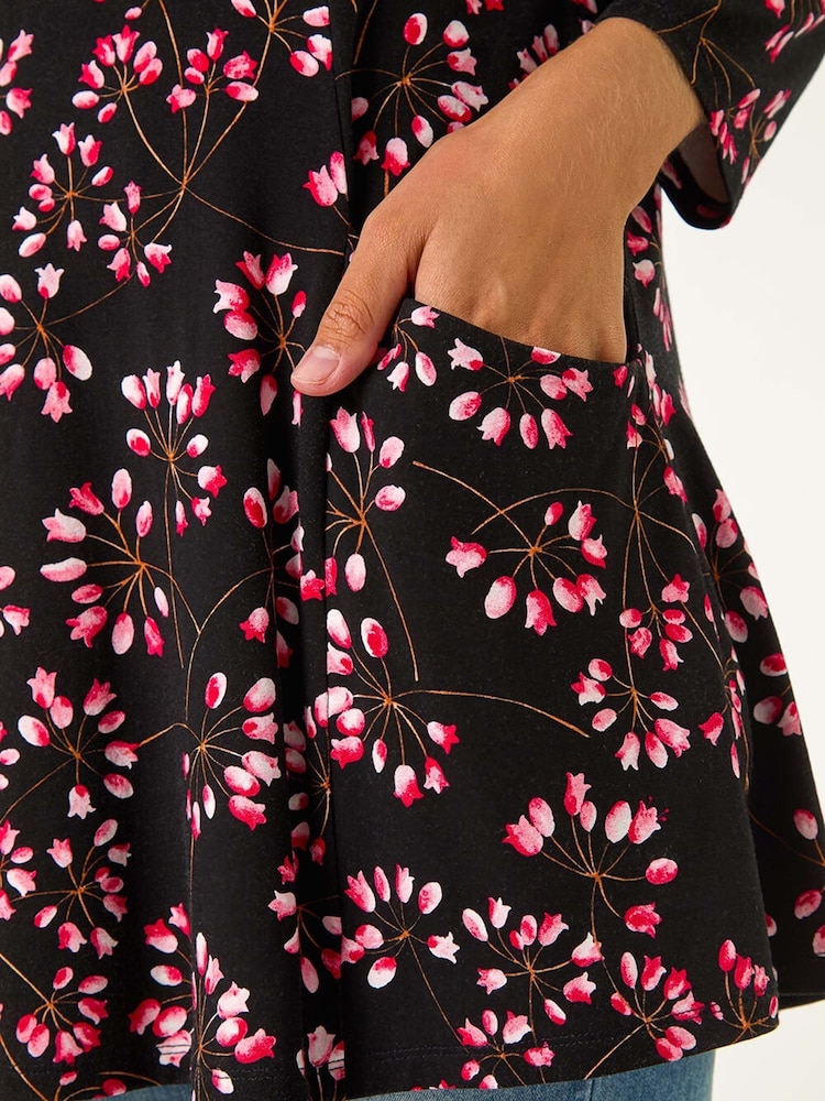 Roman Pink Floral Print Tunic - Image 5 of 5 Roman Pink Floral Print Tunic - Image 5 of 5