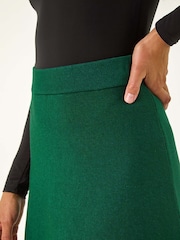 Roman Green Knitted Midi Stretch Skirt - Image 5 of 5
