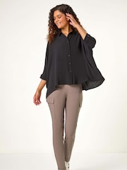 Roman Natural Turn Up Stretch Cargo Trousers - Image 2 of 5