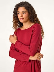 Roman Red Batwing Long Sleeve Stretch Top - Image 5 of 6