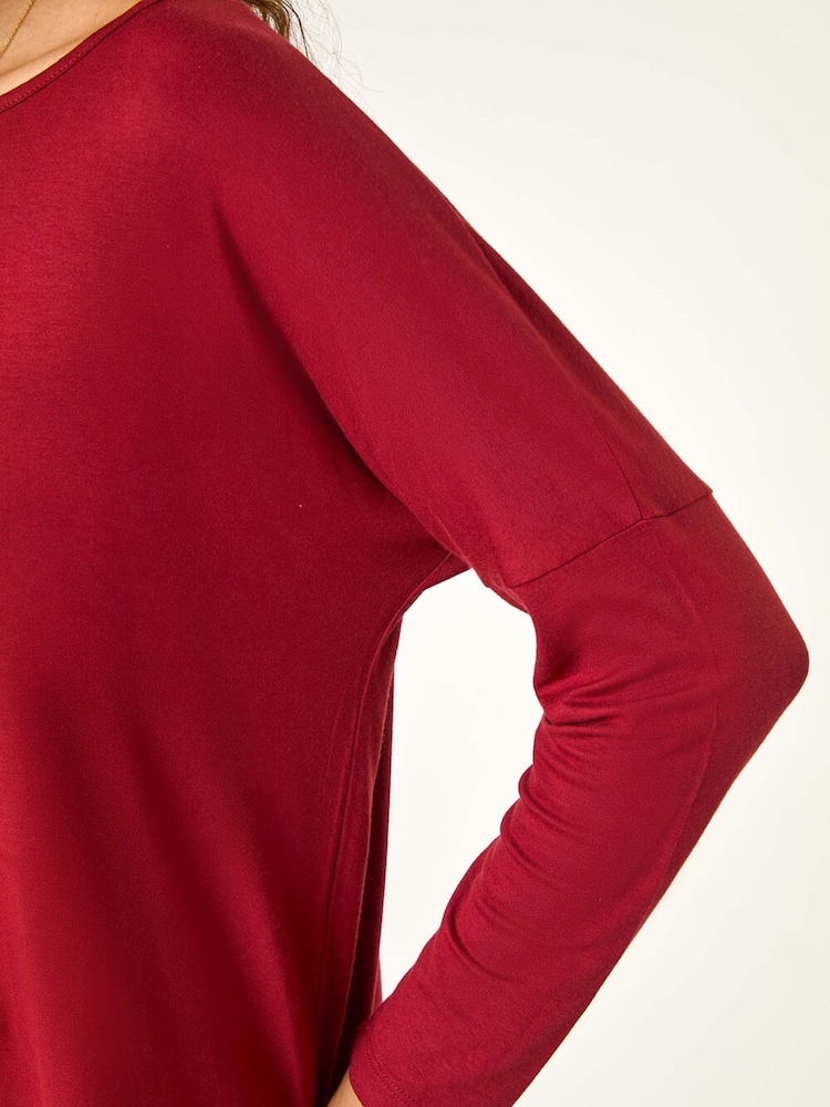 Roman Red Batwing Long Sleeve Stretch Top - Image 6 of 6 Roman Red Batwing Long Sleeve Stretch Top - Image 6 of 6